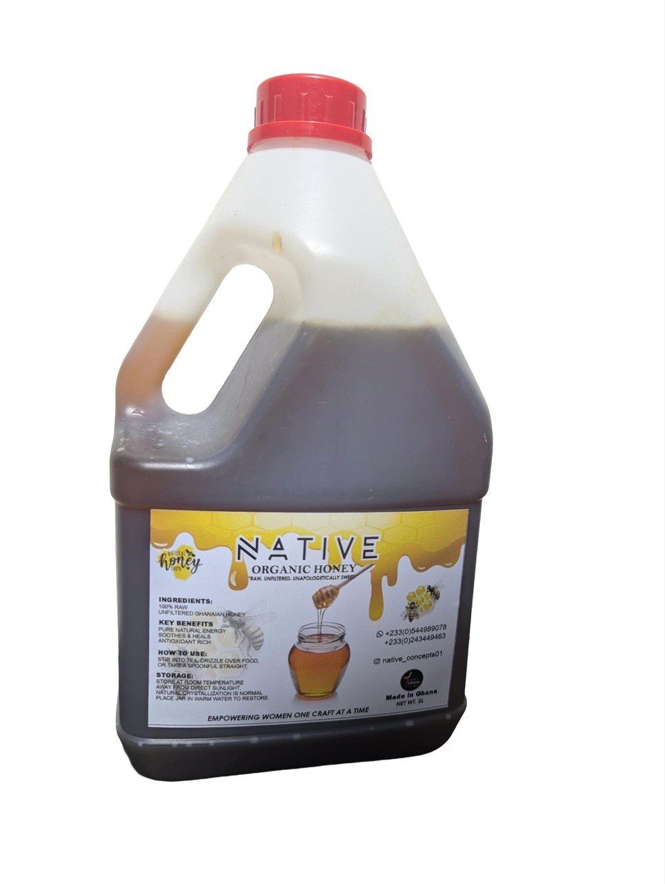Native Organic Raw Honey (2L Ergonomic Handle Jug)